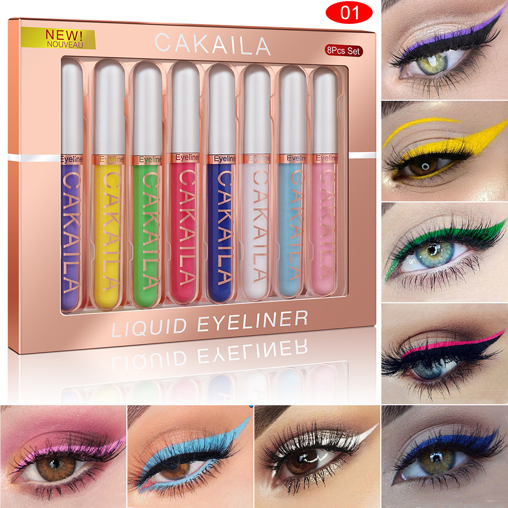 Beauty Linasi Makeup - Ensemble de stylos Eyeliner imperméables, 8